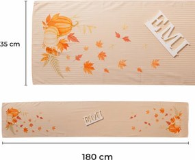 EMI Tökök fehér damaszt terítő 35x180 cm