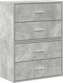 vidaXL szekrények 2 fiókkal 2 db betonszürke 60x31x40 cm gépelt fa