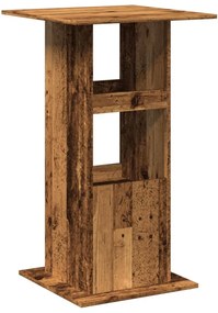 antik fa színű szerelt fa bárasztal tárolóval 60 x 60 x 102 cm
