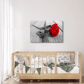 Egy vörös rózsa képe (90x60 cm)