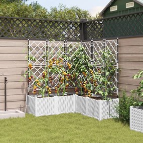 Kertészeti Beültető Trellisszel 5 db Fehér 120x120x143 cm