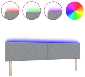LED fejtámla gyémánt blokkok mintával, világosszürke, 200 cm kárpit
