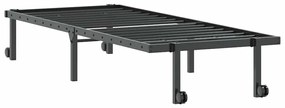 fekete acél ágykeret matrac nélkül összecsukható 80x200 cm