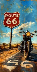 Törölköző Motorkerékpár Route 66 Hatalmas Strandtörölköző Motorosoknak 90x180