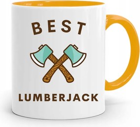 Favágó Bögre Sárga Születésnapi Ajándék fényképes nyomtatással