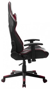 fekete és bordó műbőr gamer szék