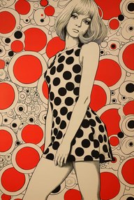 Poszter 68x101cm Piros pöttyök