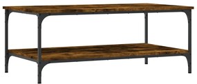 Füstös tölgy színű szerelt fa dohányzóasztal 100x55x40 cm