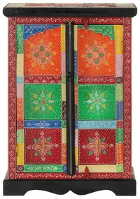tömör mangófa kézzel festett kisszekrény ajtókkal 53x30x75 cm