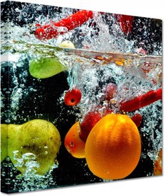 Vászonkép 20x20 Gyümölcsök és zöldségek a vízben