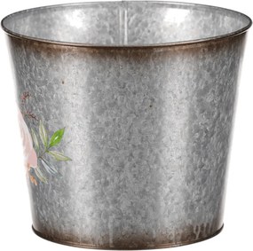 Fém virágtartó rózsa mintával