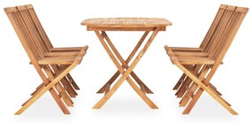 vidaXL 7 részes kültéri összecsukható tömör tíkfa étkezőgarnitúra