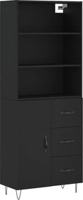 vidaXL fekete szerelt fa magasszekrény 69,5 x 34 x 180 cm