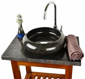 DIVERO Mosdókagyló természetes kőből - Black