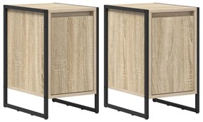 vidaXL Éjjeli asztal 2 pcs Sonoma 39,5 x 30 x 50 cm Faanyag