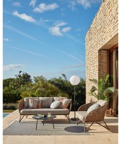 Világosszürke-barna fém kerti fotel Branzie – Kave Home