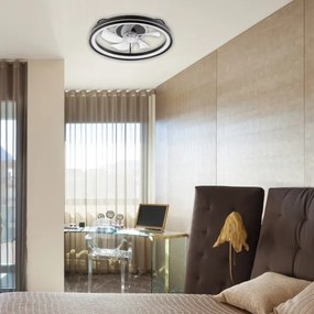 LED Mennyezeti lámpa ventilátorral FARGO LED/37W/230V fekete + távirányító