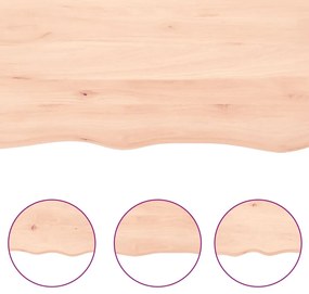 kezeletlen tömör tölgyfa fali polc 120x60x(2-4) cm