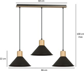 Emibig skandináv függeszték rowen fekete emi1044/3