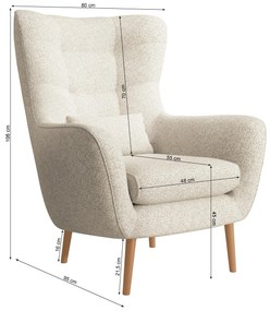 Fotel lábtartóval Veneza VZ2  (bézs + bükk). 1099405