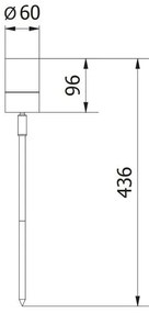Lámpa Kerti lámpatest  GRAZIE, GU10, max.20W, IP44, AC220-240V, 50-60Hz, kábel 1,5 m csatlakozóval, inox
