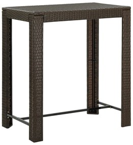 vidaXL barna polyrattan kerti bárasztal 100 x 60,5 x 110,5 cm