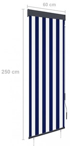 kék és fehér kültéri roló 60 x 250 cm