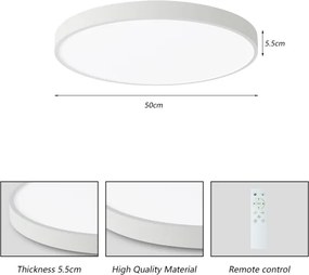 Brilagi-LED Dimmelhető lámpatest POOL SMART LED/60W/230V 50 cm Wi-Fi Tuya+távirányító fehér