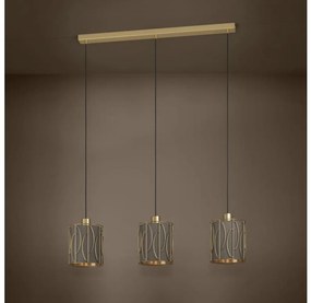 Eglo 390207 - Csillár zsinóron COROJAL 3xE27/40W/230V arany/barna