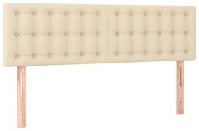 krémszínű szövet rugós és LED-es ágy matraccal 140x190cm