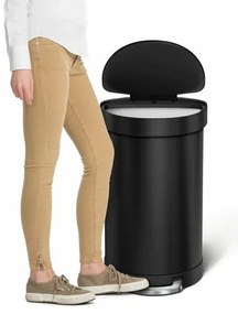 Simplehuman Félkör alakú pedálos szemetesrozsdamentes acél kerettel 45 l, fekete