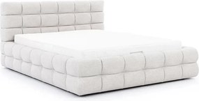 Magnelio kárpitozott ágy 160x200 cm - bézs könnyen tisztítható Leo 03 szövet