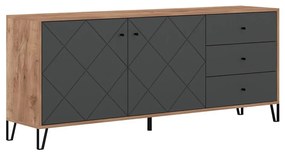 Komód SULA craft tölgy/fekete