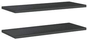 2 db fekete rozsdamentes acél fali polc 100 x 40 x 3 cm
