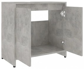 betonszürke szerelt fa fürdőszobaszekrény 60 x 33 x 61 cm