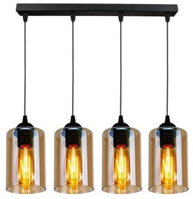 Fekete függőlámpa üveg búrával 10x65 cm Bistro – Candellux Lighting
