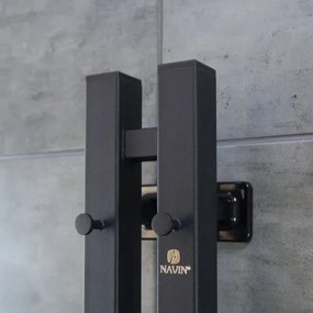 Elektromos törölközőszárító termosztáttal SILOUETTE 200W/230V 150,6cm IP44 fekete jobb oldali