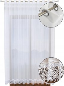 Kész függöny Csipkével, Hosszú 230x400, Függönyök karikákkal a nappaliba