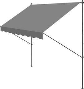 Outsunny Kézi Összecsukható Teraszernyő Erkélyre Állítható Magasságú Készlettel és Napvédelemmel Szürke | Aosom