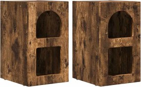 vidaXL Éjjeli asztal 2 pcs Füstölt tölgy 29,5 x 33,5 x 50 cm Faanyag
