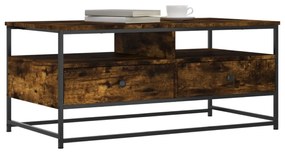 füstös tölgy színű szerelt fa dohányzóasztal 100 x 51 x 45 cm