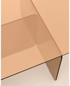 Barna üveg dohányzóasztal 60x120 cm Zaren – Kave Home