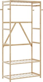 vidaXL bambusz ruhaállvány polcokkal 80x40x175 cm