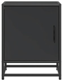 Éjjeliszekrények 2 db Fekete 40x31x50 cm Méretezett fa és fém