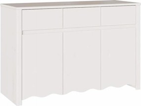 vidaXL Széf fiókkal Drammen Fehér 114 x 43 x 75,5 cm Tömör fenyőfa