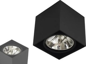 Falra Szerelhető Lámpatest Négyzet Alu AR111 GU10 Fekete