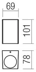 Redo 90527 - BRIO LED kültéri fali lámpatest, 6W, 230V, 3000K, IP54, antracit