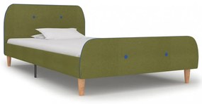 Zöld szövetkárpitozású ágykeret 90 x 200 cm