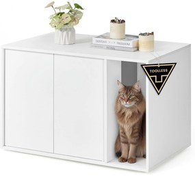 macskaalom-szekrény hófehér színben