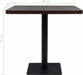 sötét hamuszínű MDF/acél bisztró asztal 80 x 80 x 75 cm